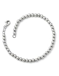 14k White gold Leslies Diamond cut Beaded Bracelet