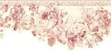 Berry Rose Toile Wallpaper Border