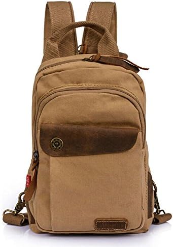 Spear Europe And American Retro Style Men's Casual Canvas Backpack Satchel Shoulder Bag Chest Pack