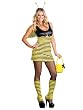 Bumble Bee Costume Animal Costume Black Yellow Mini Dress Antena Striped Sexy Adult Theatre Costumes