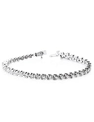 Round Brilliant Diamond 3 Prong 14K White Gold Tennis Bracelet (3.29 cttw,F-G Color, SI2 Clarity),7.5 Inch