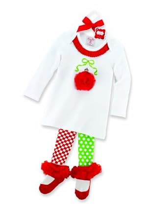 Mud Pie Baby Girls Newborn Ornament Tunic and Tights