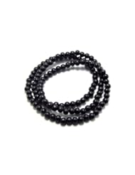 Jewelry: 33" Plain Black Wooden Beaded Chain Neckalce Made with Good Quality Wood