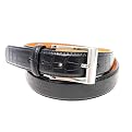 Boston Traveler Mens Croc Finish Belt Black