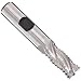 Melin Tool CCRPS Cobalt Steel Square Nose End Mill, Weldon Shank, Uncoated (Bright) Finish, Roughing Cut, 30 Deg Helix, 4 Flutes, 3" Overall Length, 0.5000" Cutting Diameter, 0.5" Shank Diameter