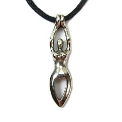 Love Goddess for Compassion Pewter Pendant with Black Corded Necklace