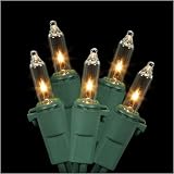 Set of 35 Clear Mini Christmas Lights - Green Wire