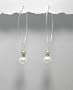 Pure Silver and Fresh Water Pearl Earrings (White Natural)