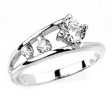 Absolutely Amazing Solid Sterling Silver Cubic Zirconia Rhodium Plated Rings