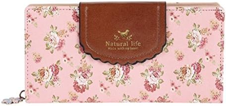 Black Friday Clearance Sale Day 2016 ValentoriaWomen PU Zipper Closure Flower Printed Flap Best Friends Gifts for Women best Gifts Ideas (Long Pink)