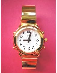 Ladies Deluxe Talking Wrist Watch with Alarm Gold Tone for Low Vision or Blind