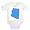 Onesie with map, arizona, outline, state