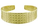 18KT TEXTURED AND POLISHED BASKET WEAVE CUFF BRACELET ERV $1799.99