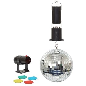 6" Party Mirror Ball Kit inc. Mirror Ball, Motor & Spot Light