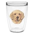 Golden Retriever 16 oz Insulated Beverage Tumbler, Clear