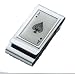Double Sided Money Clip Chrome Plated Ace of Spades Men's Front Pocket Wallet