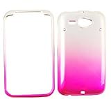 HTC CHACHA / HTC Status Two Tones, White and Pink Hard Case, Cover, Facepla ....