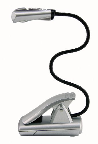 Wedo 2541054 Lese- und Notenständerlampe LED mit Batterien silber