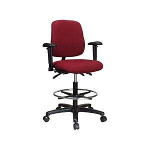 Perch Multi-Task Office Desk Chair with Footring 22 - 32 (Hard Floor Casters Black Fabric) by Perch Chairs & Stools