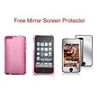 HARD PINK CASE + Free Mirror Screen Protector FOR APPLE IPOD TOUCH ITOUCH 2nd 3rd GEN 2G/3G 8GB, 16GB, 32GB, 64GB