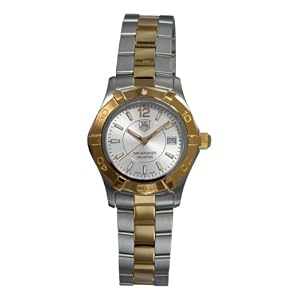 TAG Heuer Women's WAF1420.BB0825 Aquaracer 27mm 18k Yellow Gold Silver Dial Watch