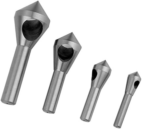 4pc Countersink Deburring Tool Set Drill Bits Taper Hole Cutter Steel/Aluminum/PVC Plate Countersunk Head Drill Chamfering Set