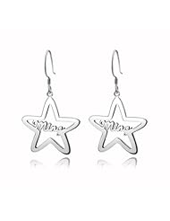 Honeystore Girls Fish Hook 925 Sterling Silver White Gold Plated Dangle Earrings Name Color White Length 0.98 inch