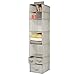 InterDesign 7-Shelf and 3-Drawer Organizer - Chevron Hanging Closet Storage System, Taupe/Natural