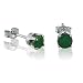 14k White Gold 4mm Round Genuine Emerald Stud Earrings (1/2ct tw)