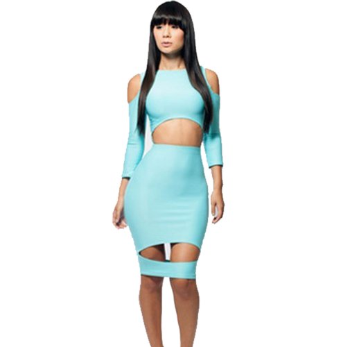 Zeagoo Womens Long Sleeve Backless Slim Fit Bodycon Clubwear Dress Stunning Dress