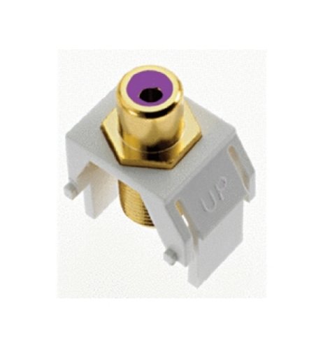 On-Q WP3466-WH Keystone Purple RCA to F-Connector, White, 20-Pack
