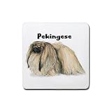 Pekingese Rubber Square Coaster (4 pack)