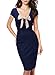 Miusol Women's Sweat Heart-Neck Bow-Knot Cap Sleeve Slim Party Dress