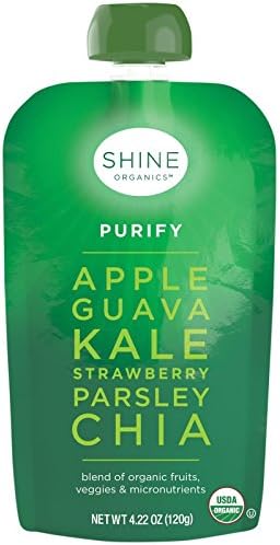 Happy Family Purify, Apple / Guava / Kale / Strawberry / Parsley / Chia, 4.22 Oz (Pack of 8)