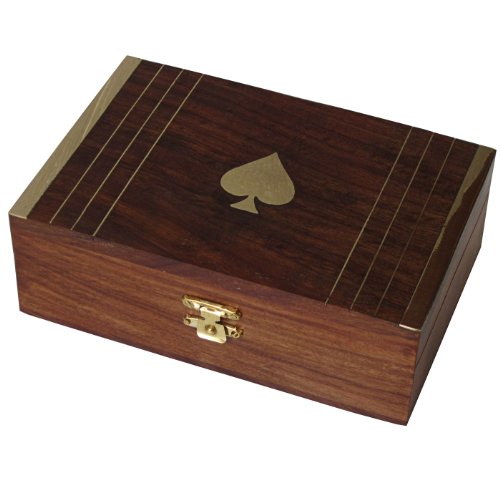 Gift Ideas Wooden Jewelry Box Brass Inlay Work from India