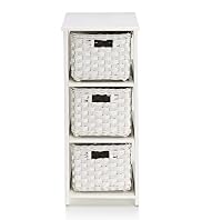 White Rattan 3-Tier Storage Unit