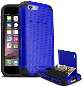 iPhone 6s Case, Smuggler Pocket Stash Case BLUE for iPhone 6s and iPhone 6 with Dual Layer and TPU Shock Absorb Designed Cushion and Wallet Stand with Pocket
