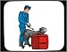 Mouse Pad with man, stand, custom, human, body, individuals, individual, persons, dogs, humans, customs, smell, people, bag, suitcase, person, dog