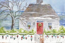 Elegant Coastal Christmas Cards- Set of 12 Cards