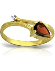 14k Solid Gold Ring with Natural Garnet size 6.5