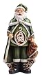 6" Woodcut Green Irish Santa Claus Christmas Figure
