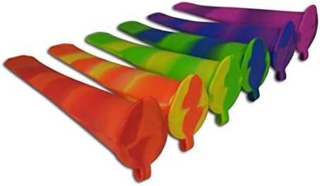 DZNRx Silicone Rainbow Swirl Ice Pop Maker Set with Attached Lids