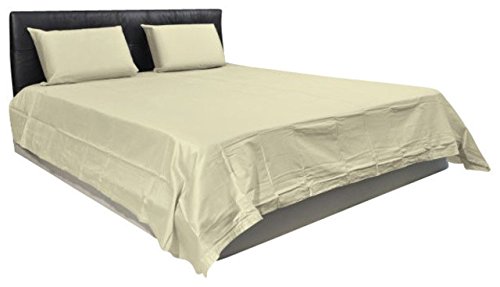 Soft Linens 100% Egyptian Cotton 1000 Thread Count 4PC's bed sheet set with matching pillowcase silky luxurious feel,deep pockets Solid/Plain Queen Sleeper Sofa Bed Ivory