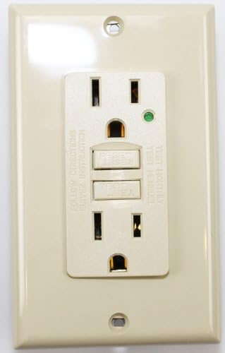 Royal Pacific Ivory Decora Faceplate Ground Fault Circuit Interrupter 9215-Iv Led Indicator Light