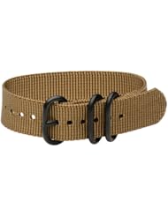 22mm Premium 3-ring Urban PVD Solid Desert Tan Military Style Nylon Watch Strap - Fits All Watches!!!