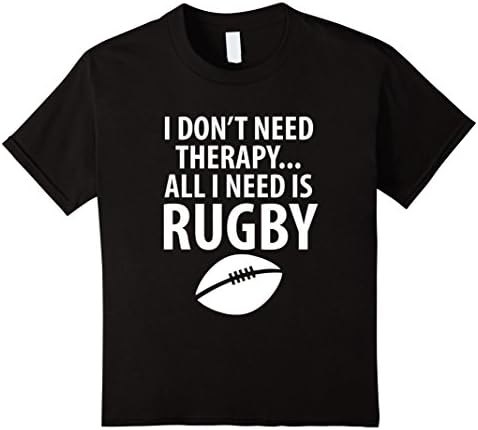 Kids I Don't Need Therapy, All I Need I Rugby T Shirt Player 10 Black