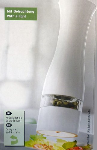 Elektrische Salzmühle oder Pfeffermühle weiß