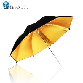 LimoStudio Photography Double Layer Black/Gold Umbrella Soft Light Box Reflector Photography, AGG129