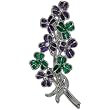 Vintage Green And Purple Flowers Brooches & Pins