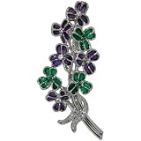 Pugster Vintage Green And Purple Flowers Brooches & Pins